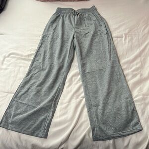 SHEIN EZwear Spring Grey Solid Drawstring Waist Sweatpants